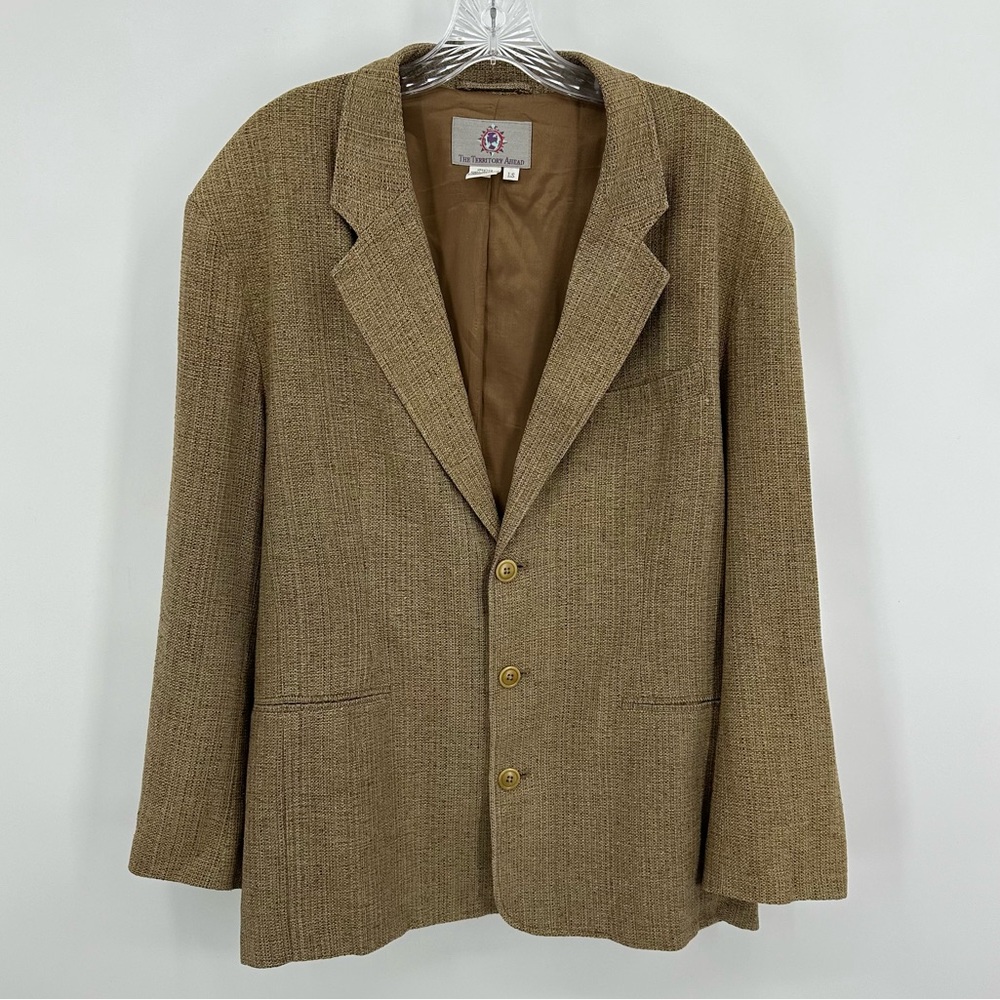 Territory Ahead Silk Sport Coat Brown Size Large Short